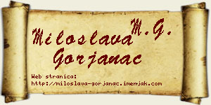 Miloslava Gorjanac vizit kartica